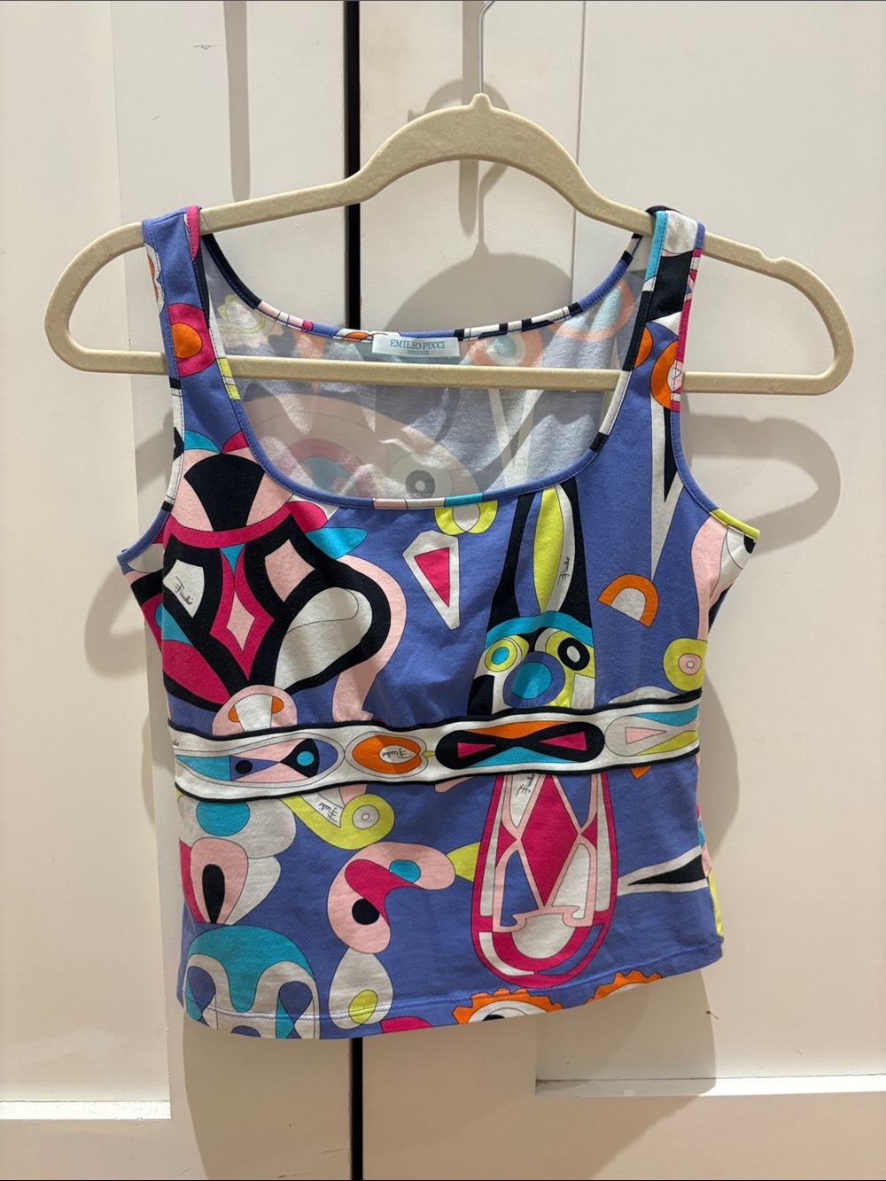 Emilio Pucci Multicolor Abstract Scoop Neck Tank